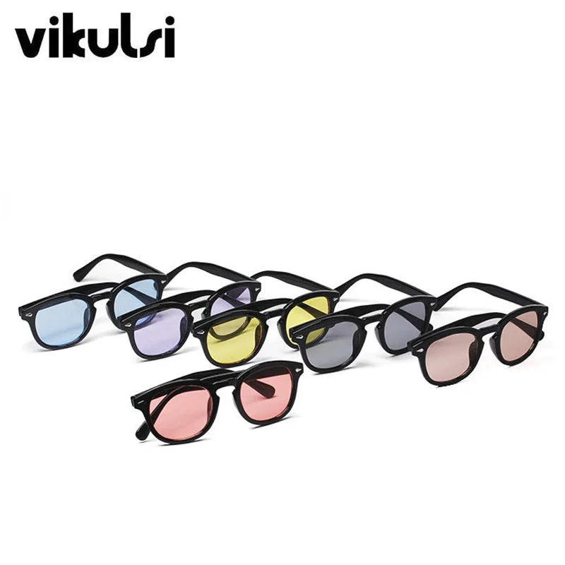 Johnny Depp Smalll Round Sun Glasses Brand Designer Rayeds Sun Glasses Female Outdoor Tony Stark Men Sun Glasses Oculos de sol