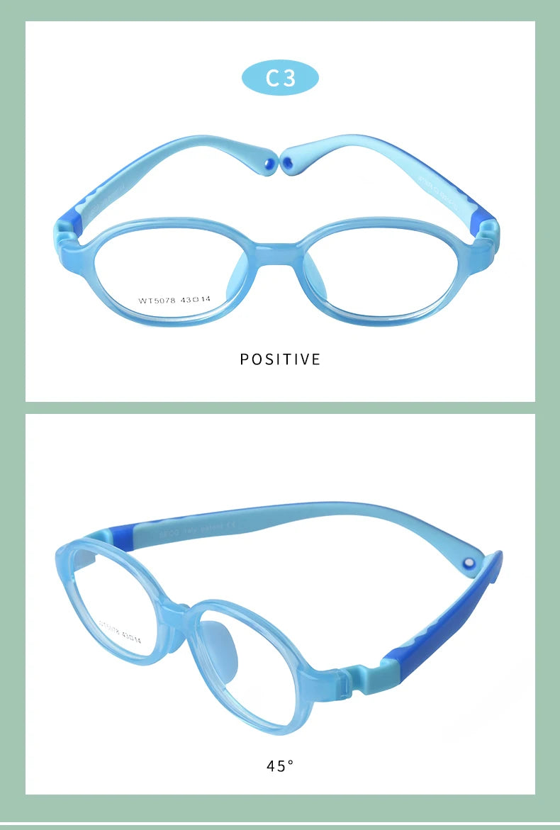 Secg Brand Children's Glasses Silicone Frames For Boys And Girls Students Super Light Comfortable Myopia Frames With Gasses