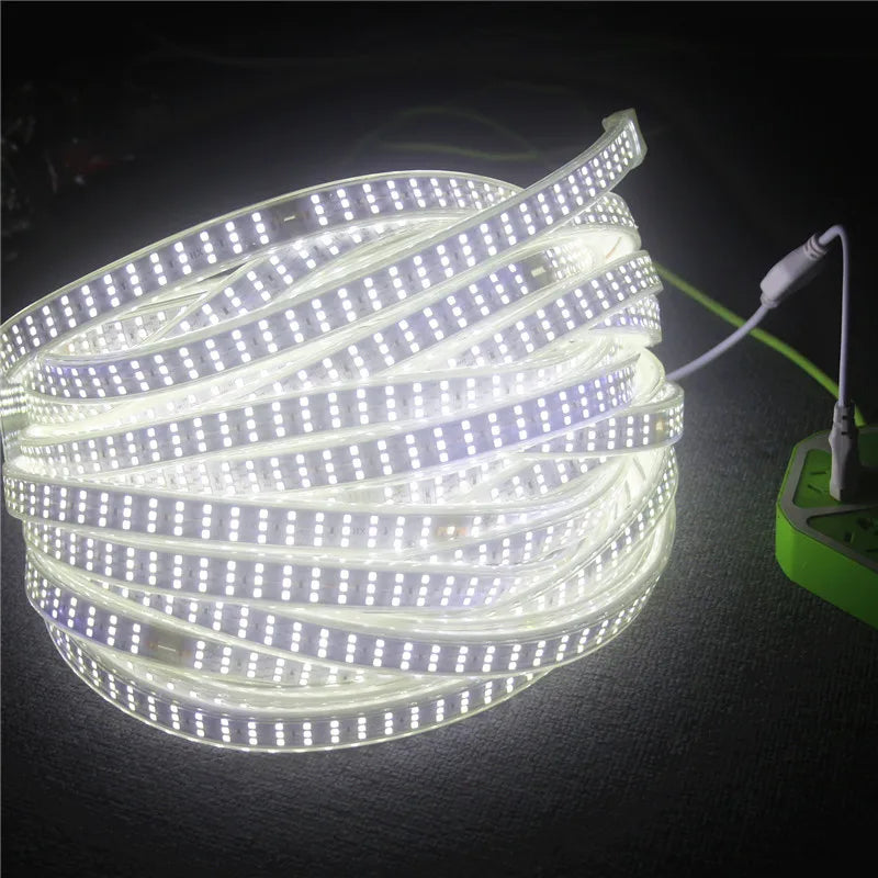 1-100M LED Tape AC220V LED 60-276LEDS With EU SMD 2835 5050 High Safety Brightness Flexible Strip Outdoor Waterproof Strip Light