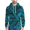 Men's Hoodies Custom Blue Polynesian Pohnpei Tribal Designer Sweater Boy Casual Oversized Hoodies Sweater