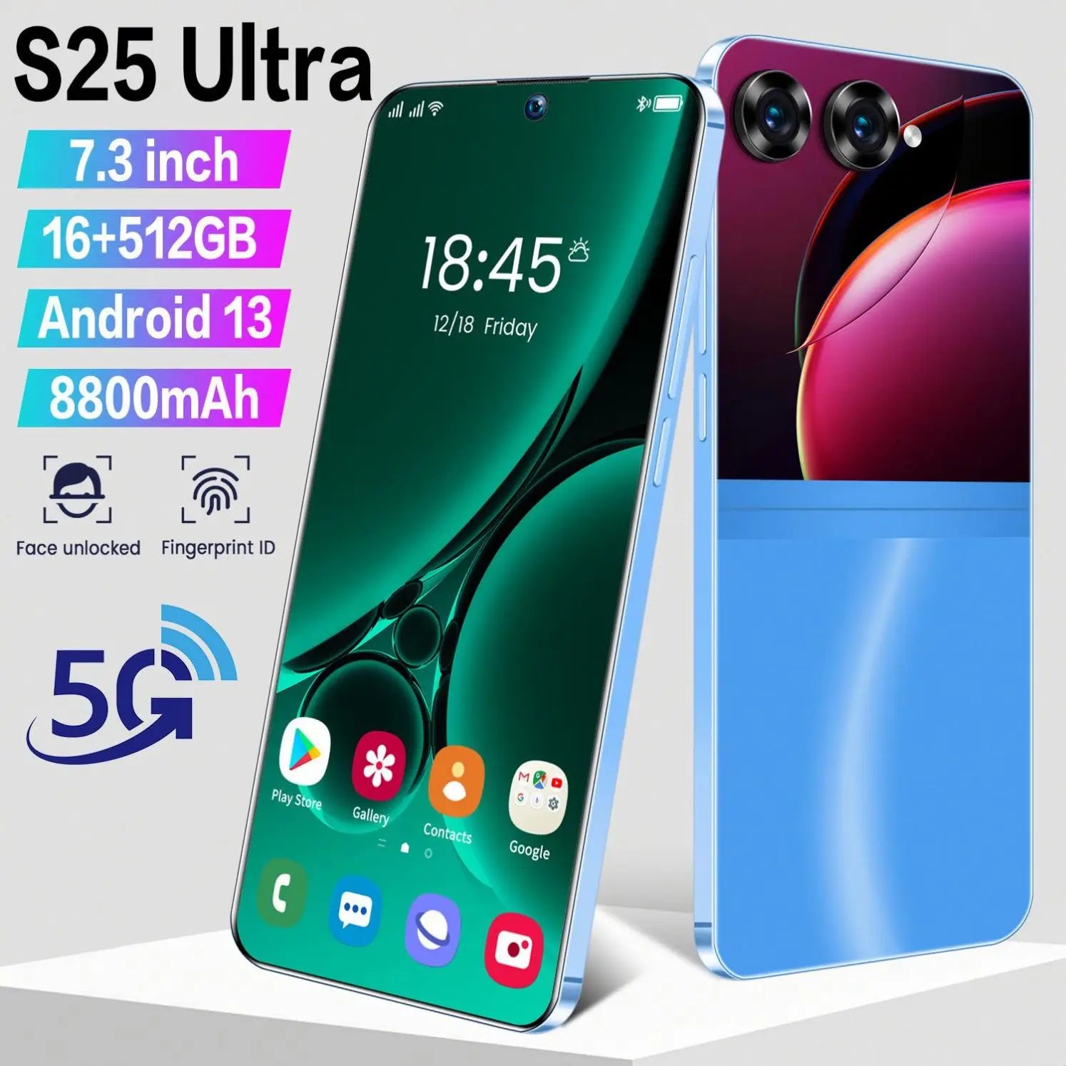 New Original S25 Ultra 7.3inch Cell Phone 5G Unlocked Stylus 16GB +1TB Big Screen Store Gaming Android13 AI Mobile Phones