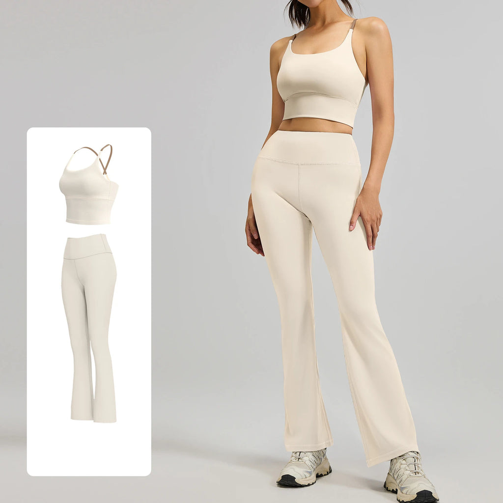 High Quality Women Gym Set Shock Proof Blocking Color Bra High-waisted Butt Scrunch Buttery Soft Fitness Set for Outdoor Running