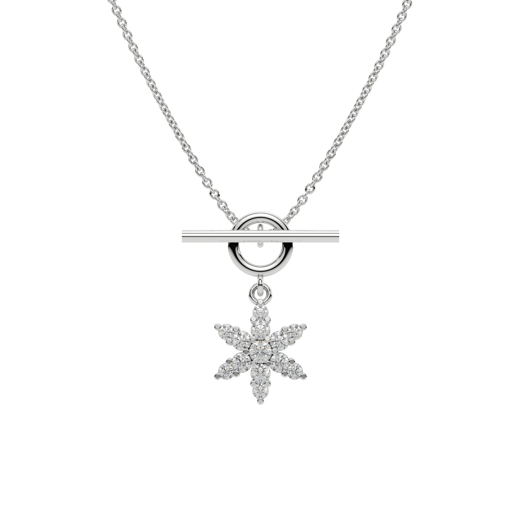 Radiant Star Diamond Pendant Necklace 925 Sterling Silver Luxury Jewelry For Women