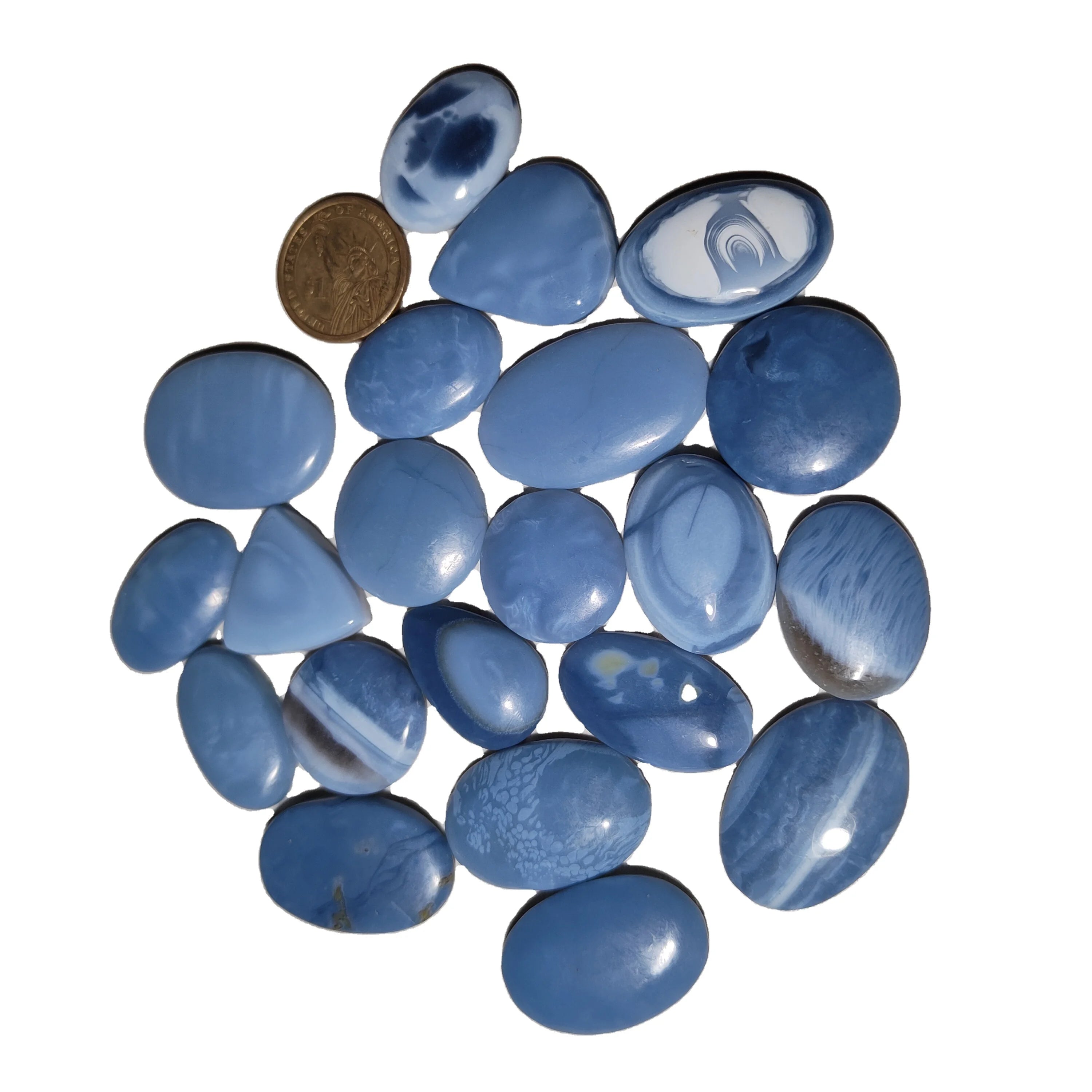 Wholesale Best Price Natural Blue Oval Cut Opal Cabochon High Quality Smooth Polish 20-45mm Color Play for Jewelry Making