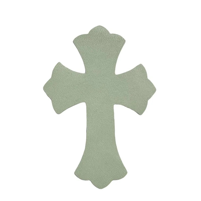 4.5*6.5cm Sheepskin Leather Patch With Cross Shaped Leather Label Genuine Leather DIY With Multiple Colors-106-182