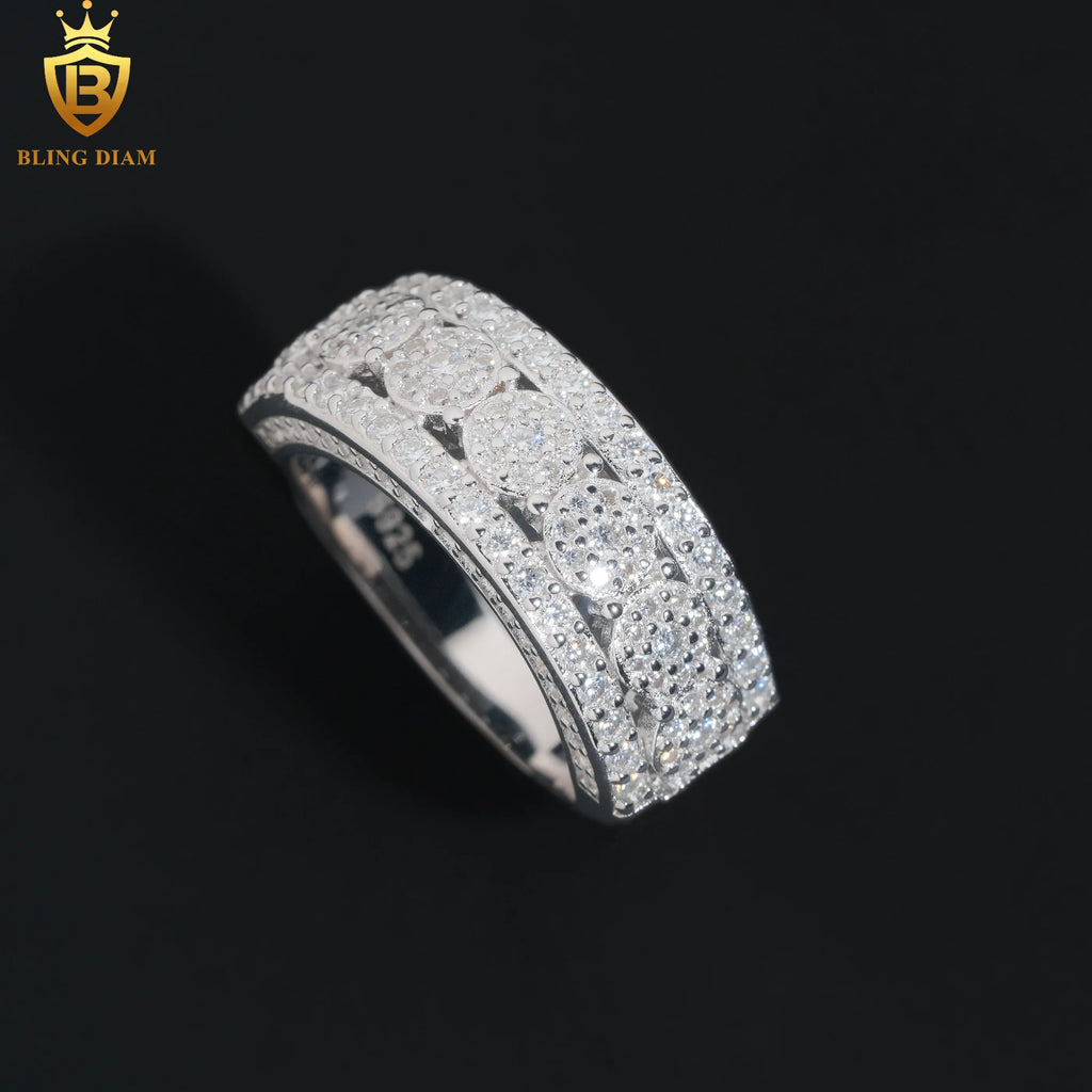 USA Warehouse Fast Shipping Hip Hop Jewelry 925 Sterling Silver Men Women Rings Vvs Moissanite Iced Out Gra Certificate