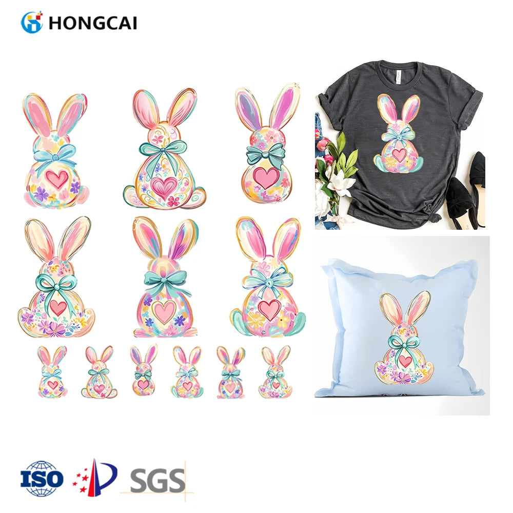 Cross-border New Easter Bunny Iron-On Transfer Clothing Logo Print Pattern Offset Printing Heat Transfer Sticker