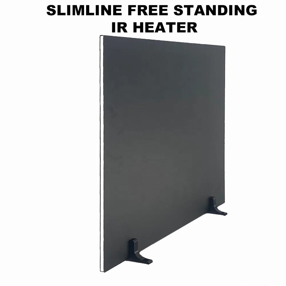 500W Freestanding Solar Portable Far Infrared Heater Panel Radiant Thermostat Remote Control Energy Efficient for Bathroom