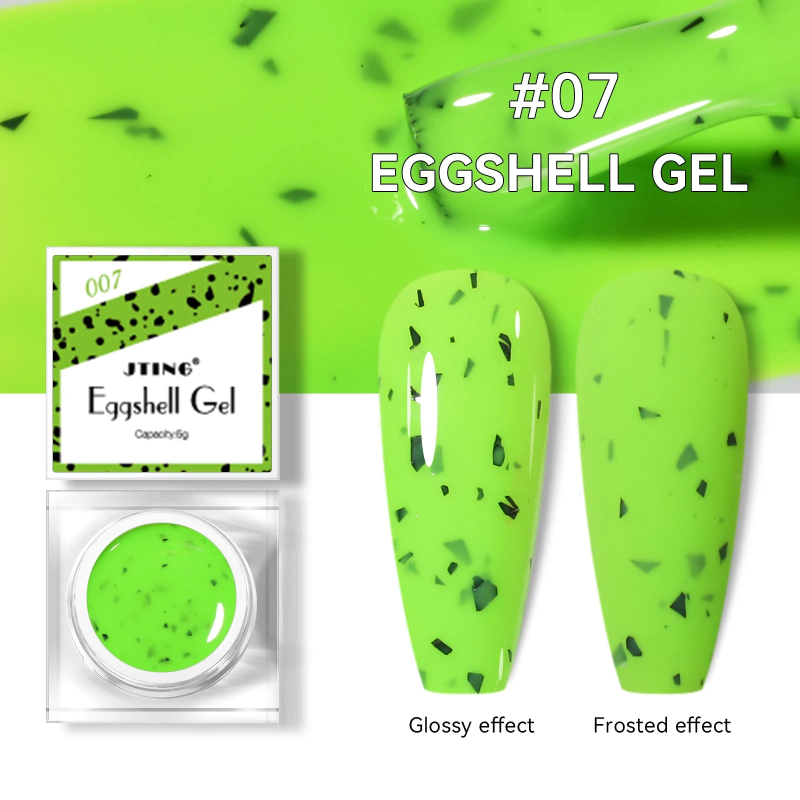 JTING High Quality Strong Glossy Matte Effects 12color Nail Art Neon Eggshell Gel Polish Set with Unique Jars OEM Private Label