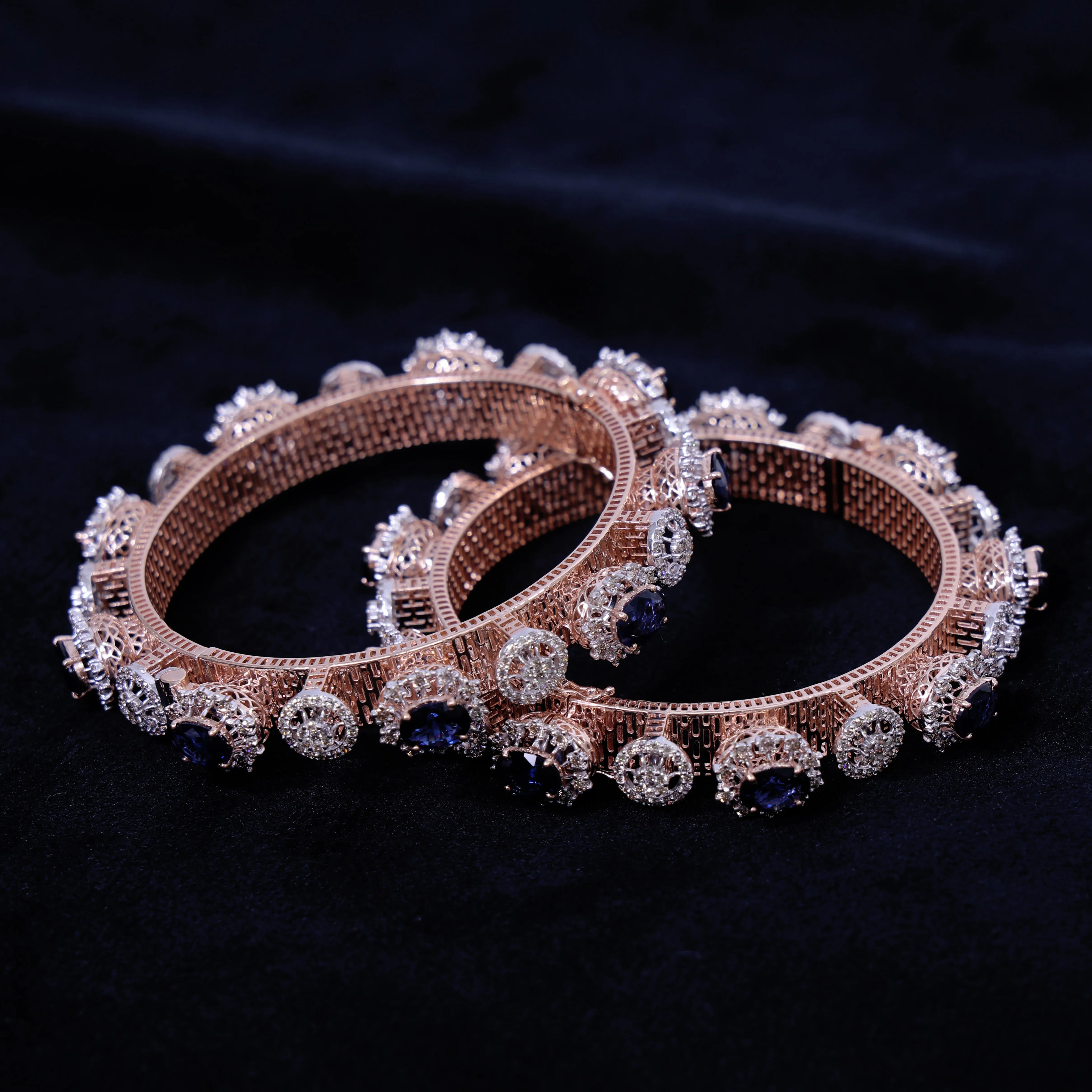 14K Rose Gold Oval Cut Diamond Pacheli Bangle 10.74 CT Lab Grown EF Color VS Purity Rhodium Plated Women's Timeless IGI