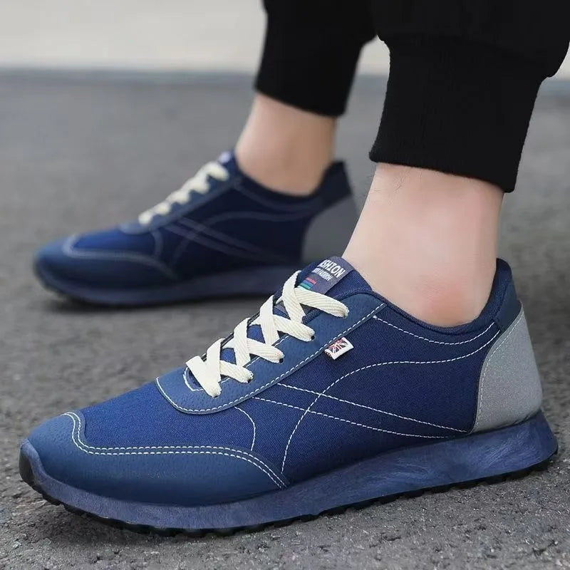 PONERAIT Men's Retro Breathable Canvas Sports Shoes Spring Summer Autumn Outdoor Hiking Walking Jogging Sneakers Mesh Composite