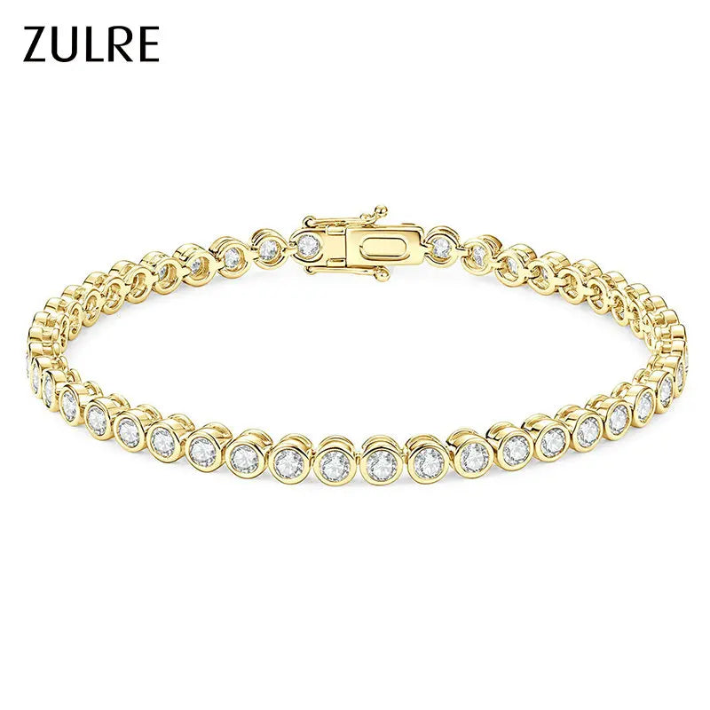 New Luxury Bracelets Bangles 14K Gold Filled Moissanite Fashion Single-Strap for Unisex Moissanite Tennis Bracelet Wedding Gift