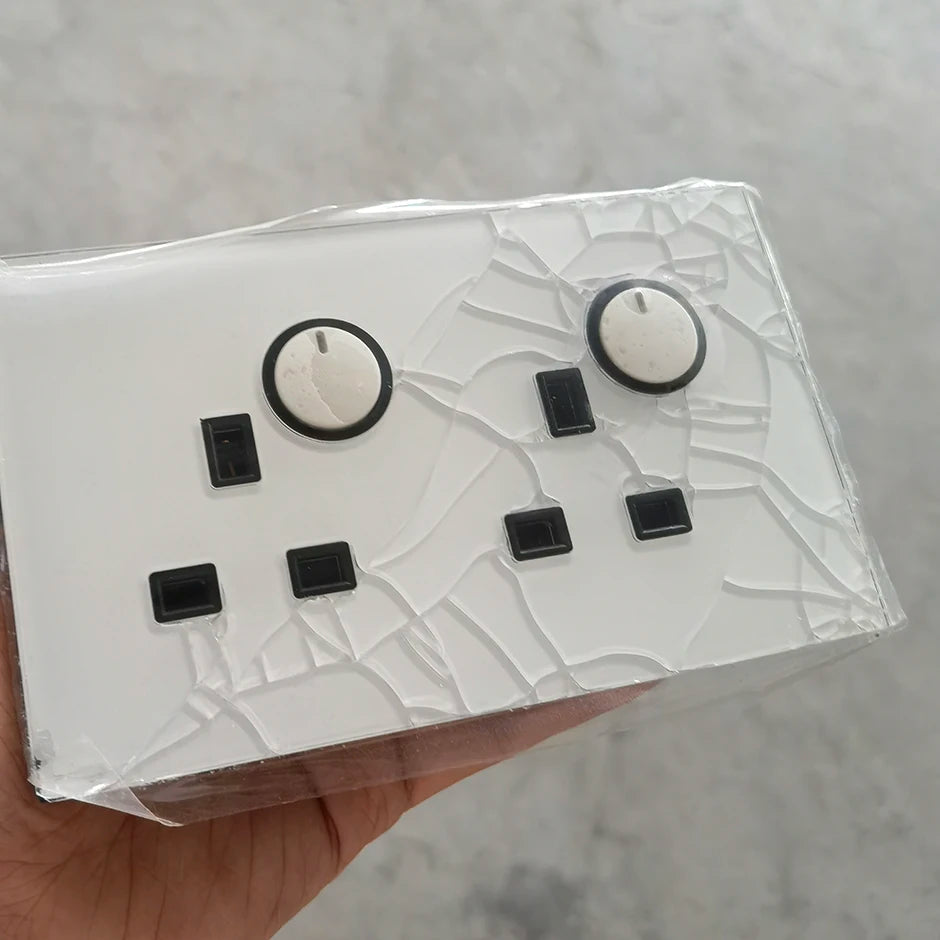 Wall Switch Light Switch 1 2 3 4 Gang Piano Button 1 Way 2 Way White Black Gray Gold Tempered Glass Panel L6