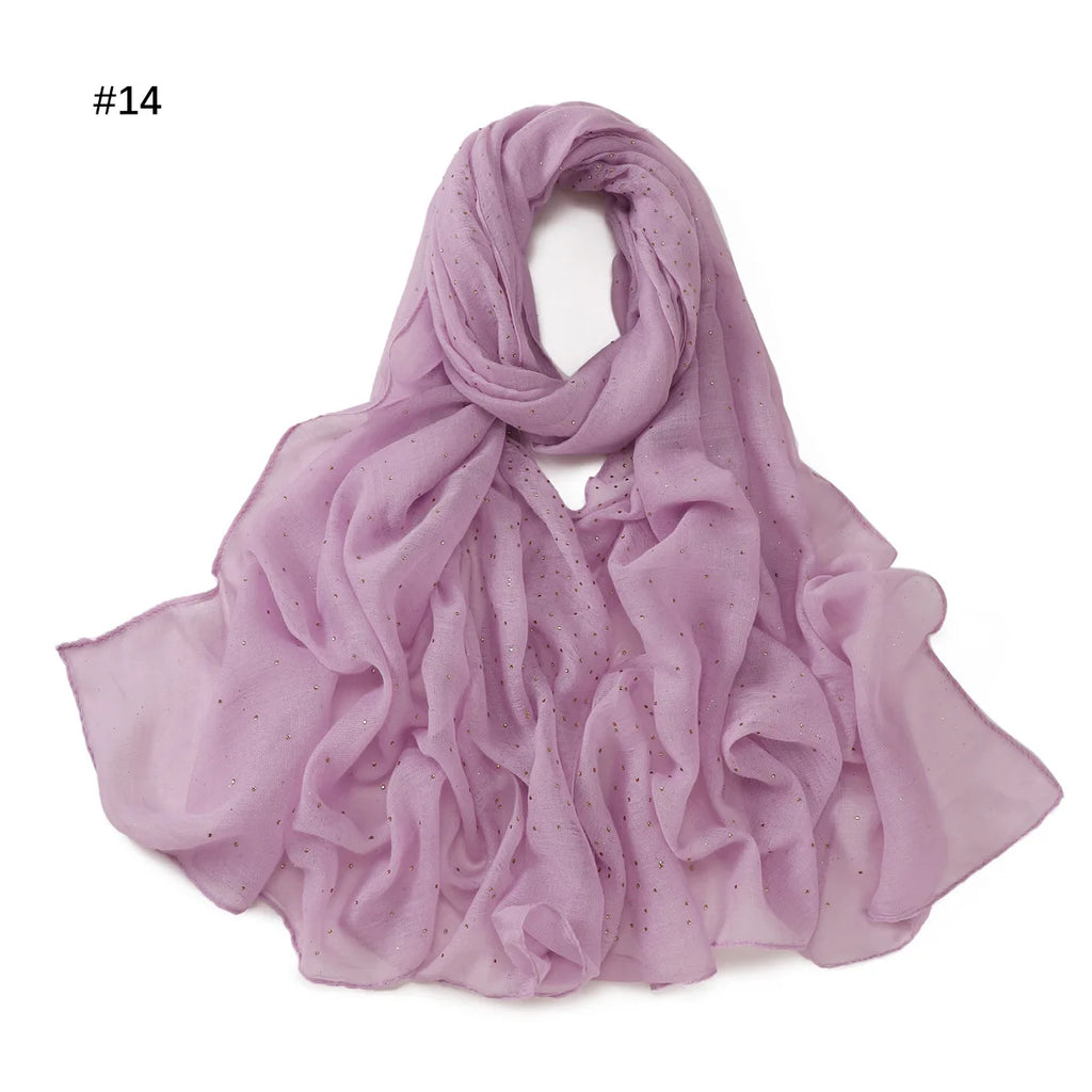 Zifeng OME Travel Photo Art Pure Color Full Star Hot Diamond Cotton Linen Monochrome Cape Scarves & Shawls