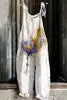 S-3XL Summer Women's New Sweet Small Fresh Print Retro Wide Leg Jumpsuit Printed Floral Cami Jumpsuit