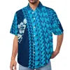 High Quality Samoan Short Sleeve Casual Hawaii Style Men's Shirts Tops Custom Printed Big Size Polynesian Tribal Aloha Shirts
