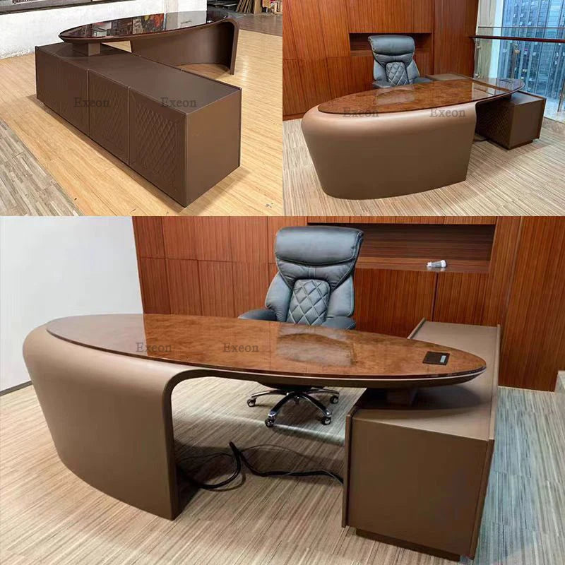 High-end Italian Luxury Design Solid Wood Table High-end Villa Home Learn Luxury Table