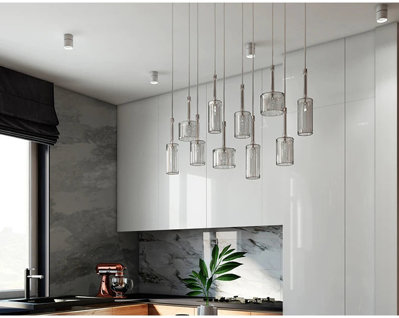 Modern Glass Pendant Lights - Minimalist Hanging Lamps for Dining Room, Bar, Bedroom & Bathroom Ceiling Lighting