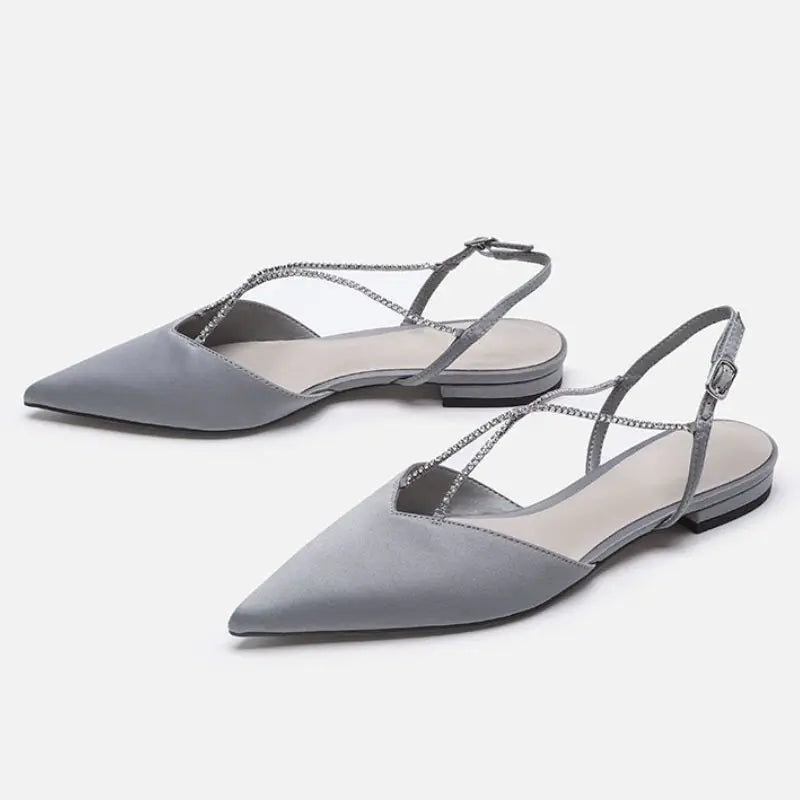 Chain Designer Size Pumps Fashion Elegant Slingback Style Official Shoes Women's Flats