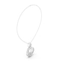 Sterling Silver Triple Circle Diamond Pendant Necklace Modern Luxury Jewelry for Engagement Wedding Anniversary Party
