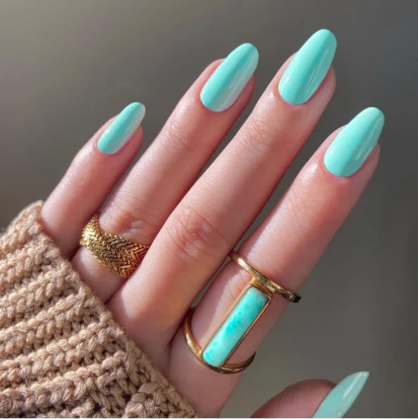 Wholesale 24 Pcs Short Round Nail Tips in Solid Color Simple Press on Nails Artificial Fingernails Candy False Nails 3100