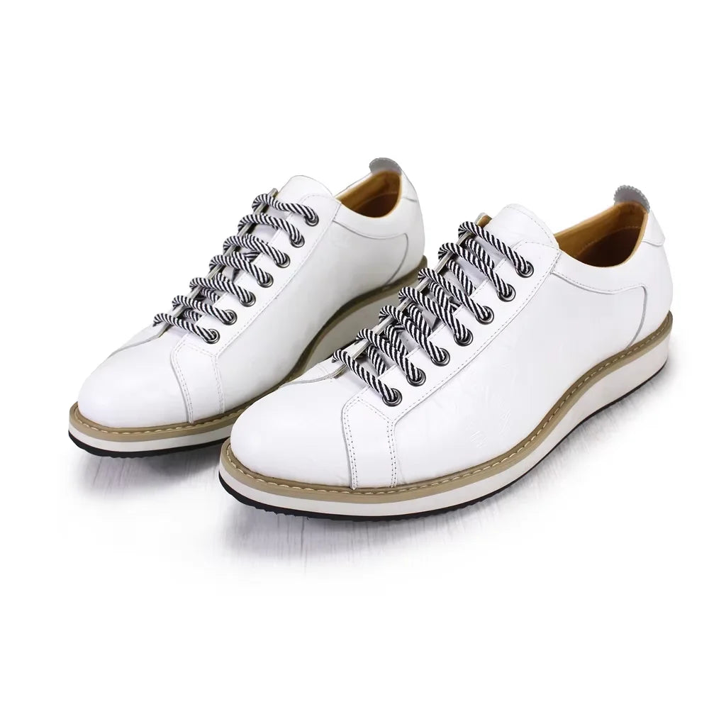 2021 Fashion Designer Men Casual Shoes Pure Cow Leather Walking Street Sports Shoes Luxury Print Flat Green Shoes Men