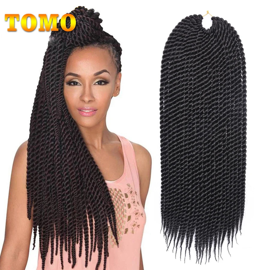 TOMO 14" 18" 22" 22 Roots Synthetic Senegalese Twist Hair Crochet Braids Crochet Hair Extensions Ombre Red Braiding