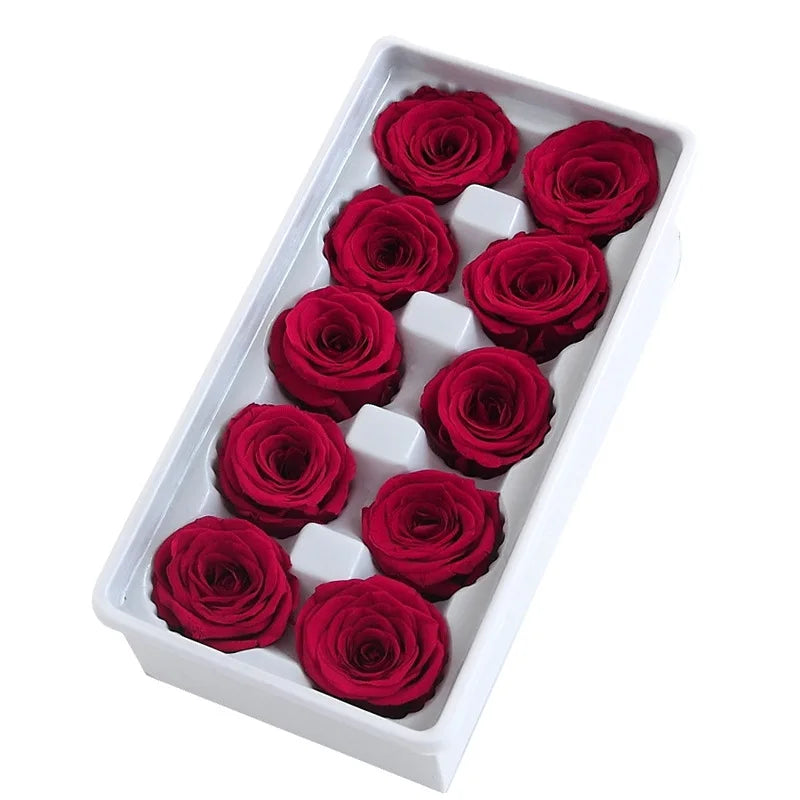 Factory Wholesale Preserved Rose Natural Flower Preserved Eternal Rose Heads Bud 4-5 cm in Bulk