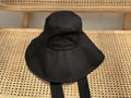 Japan and South Korea Big Brim Hat Women's Spring Summer Foldable Travel Sun Hat Cotton Linen Round Bandage Bow Fisherman Hat