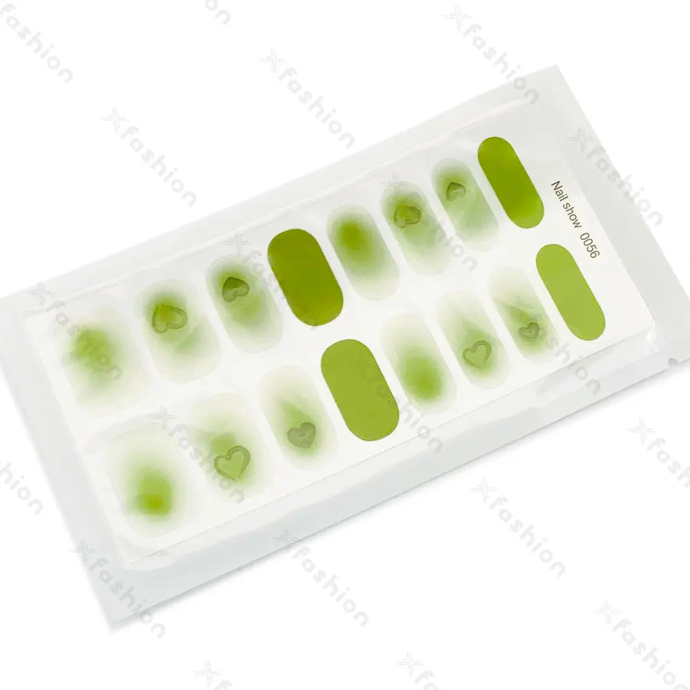 Hot Sale 16 Tips Solid Color Semi-Cured Gel Nail Stickers UV Light Durable Waterproof Long-Lasting Gel Nail Stickers Wholesale