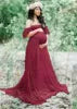 Top Sales Off Shoulder Tulle Elegant Slim Fit Gown Baby Shower Photography Maxi Maternity Dress Photoshoot DGPD-001