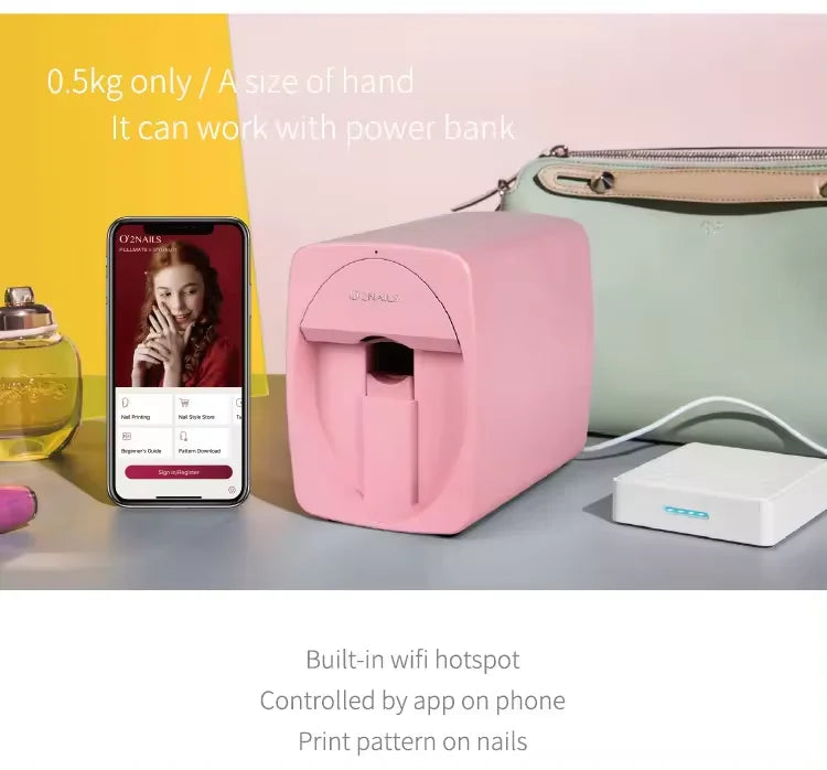 Professional Electric Small 3D Intelligent Nail Printing Machine O2 Automatic Smart Mobile Wifi DIY