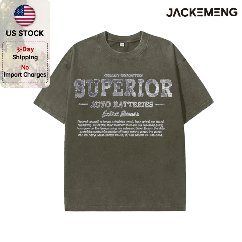 Oversized Vintage Retro Retro Text Streetwear Print T Shirt USA Stock Wholesale Y2K Casual Tee
