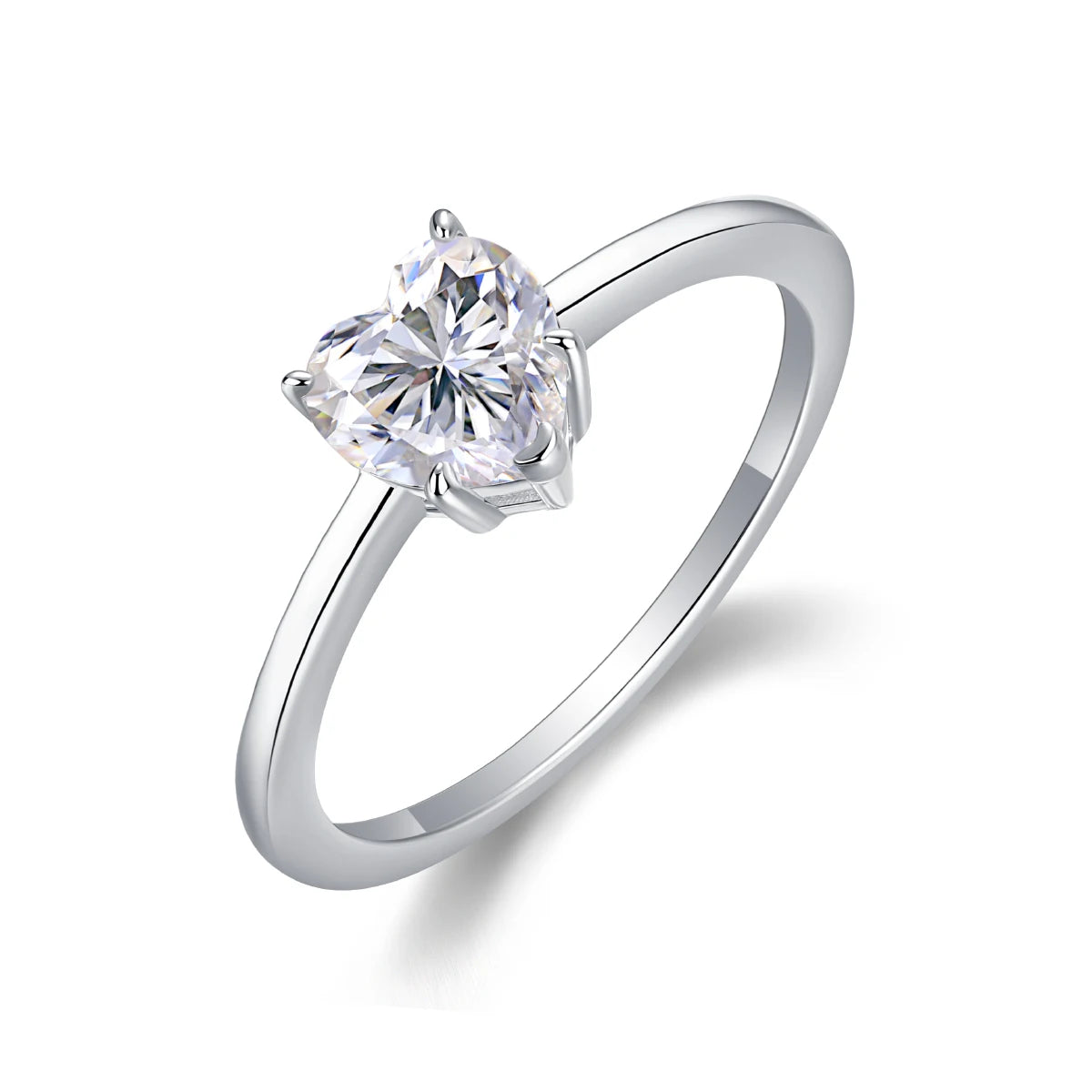 Hot Sales Heart Moissanite Engagement Ring S925 Silver Solitaire Mossanite Diamond Wedding Rings Moissanite Fashion Ring