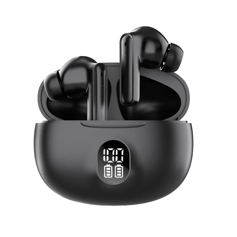 Type-C Fast Charging Wireless Earphones with Digital Display 20 Hours Battery Life IPX-6 Waterproof Hi-Fi Sound Touch Control