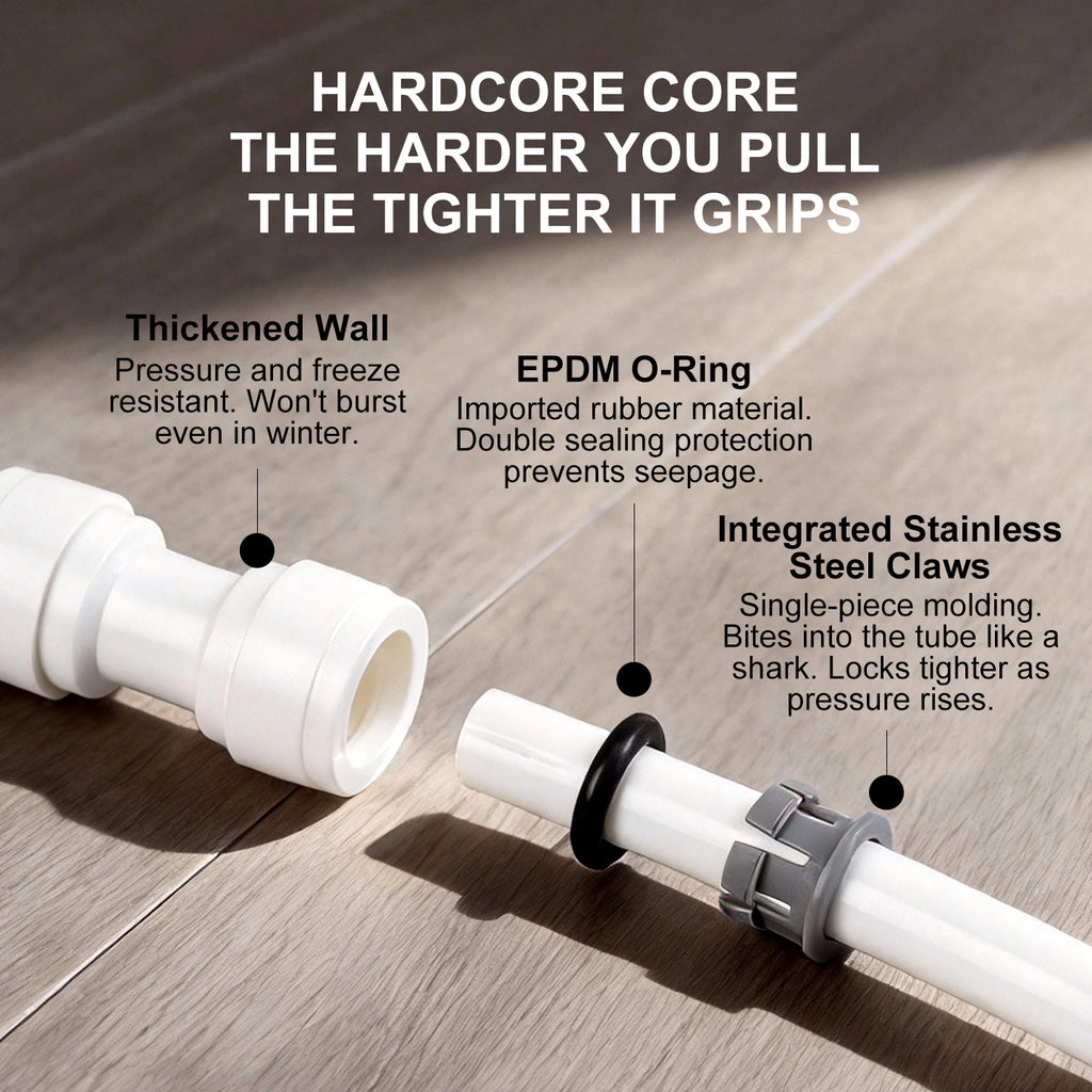 OEM Manual Ball Valve Quick Connect Reducing Union Fitting 1/4 Inch to 3/8 Inch POM Step Down Adapter for Car RO Water Filter