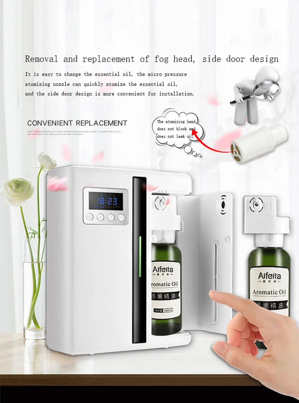 Wall Mounted Scent Air Machine For Home Waterless Essential Oil Diffuser Bluetooth Hotel Collection Diffuser For Room Spa Office