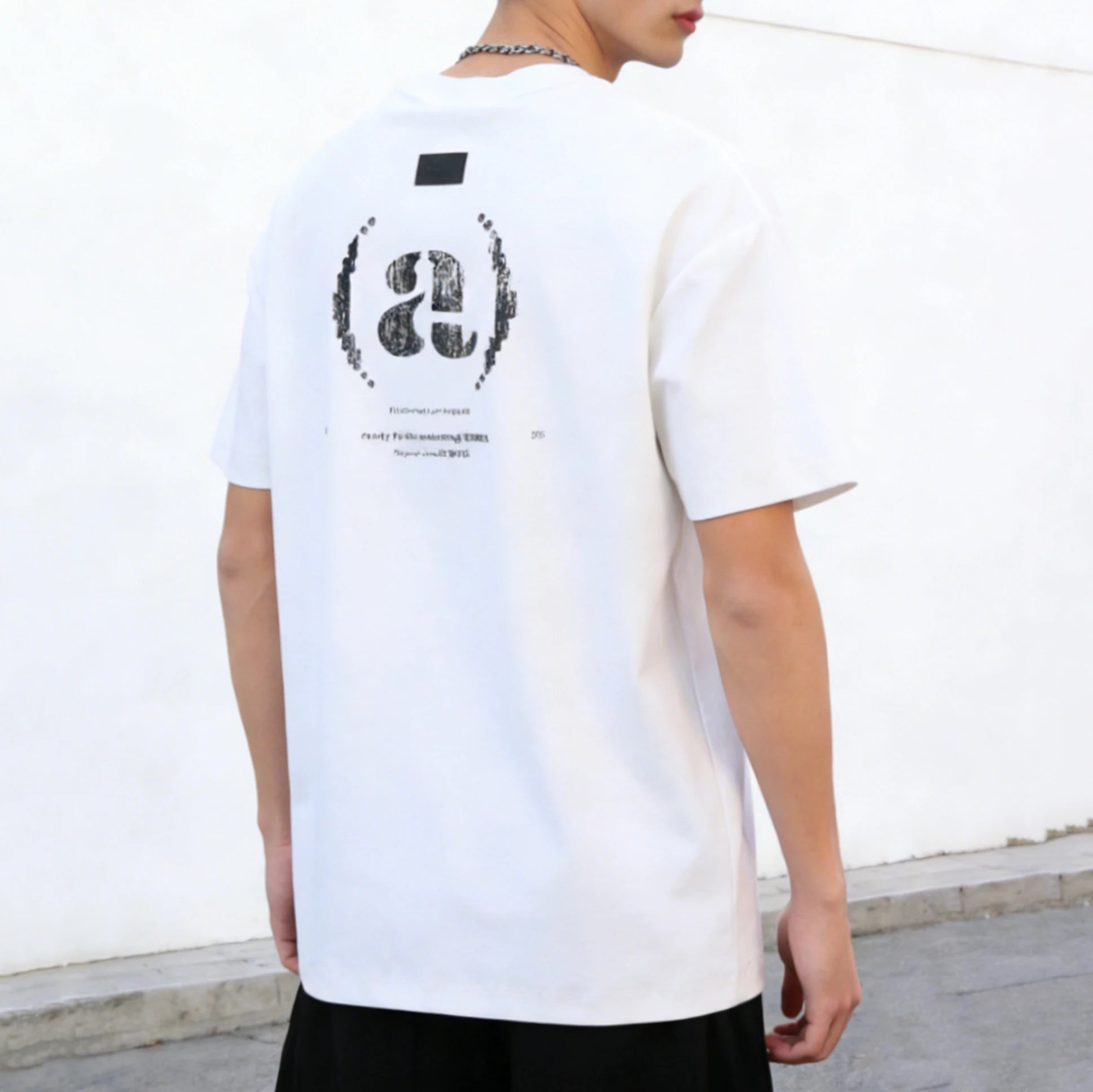 High Quality Men's Polyester/Cotton Hip Hop Casual Short Sleeve T-shirt Letter Pattern Logo Breathable Anti-Wrinkle Quick Dry