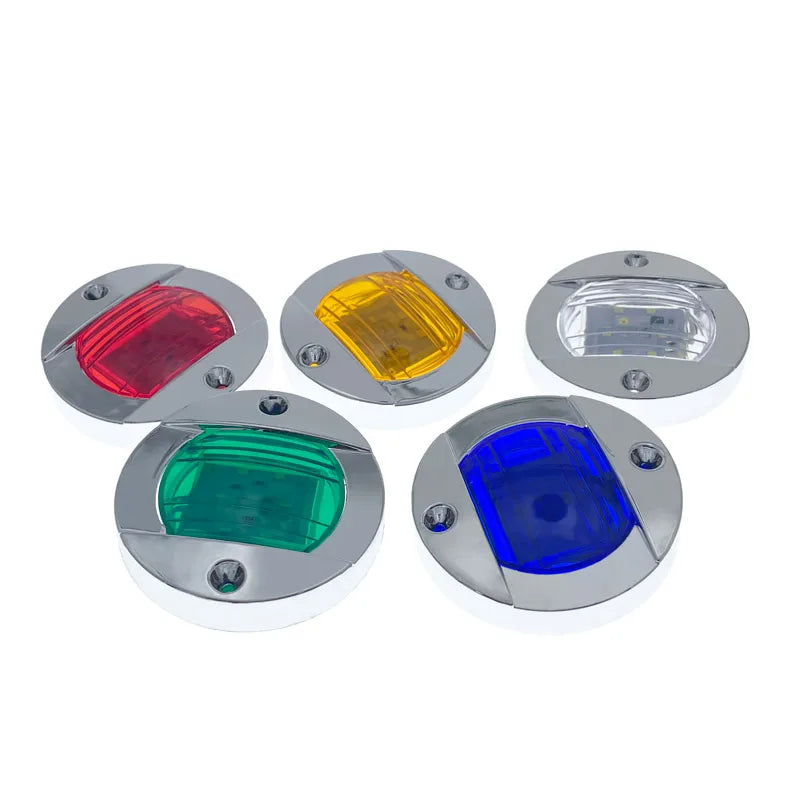 1Pcs DC12V/24V Marine Boat Transom LED Stern Light Round Cold White LED Tail Lamp Yacht Accessory Blue/White/Yellow/Green/Red