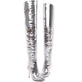 Shiny Silver Super High Thin Heel Thigh High Women Boots Over the Knee High Winter Women Stiletto Shoes Super Long Boots
