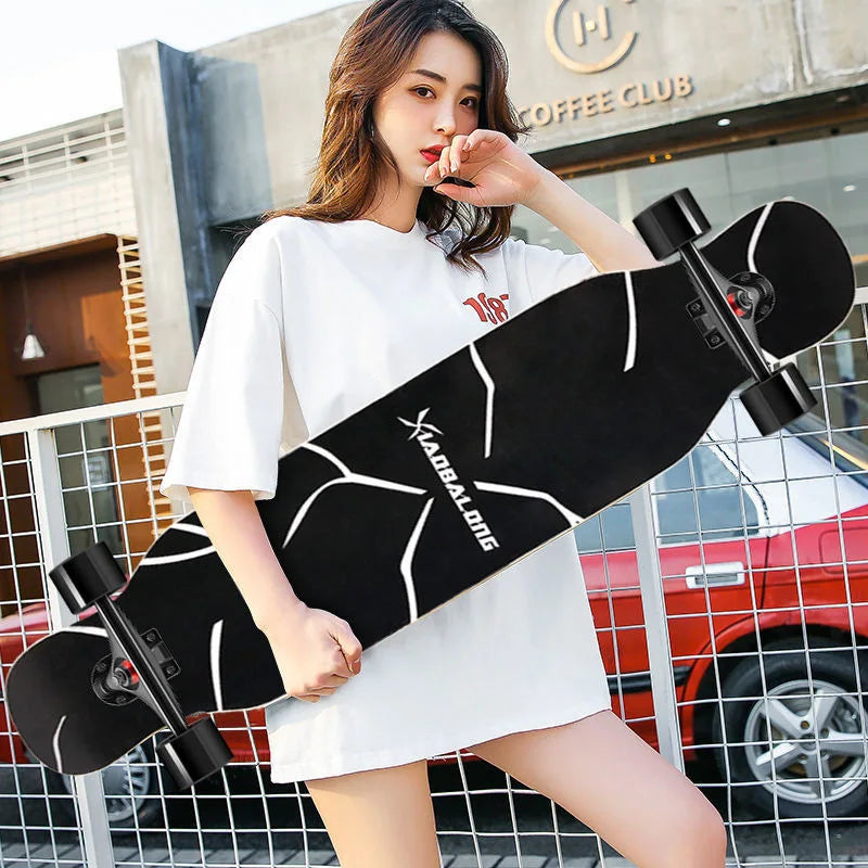 Beginners Long Board Skateboard Female Male Adults Students Teenagers Four-Wheel Magnesium Alloy Walking Dance Board China