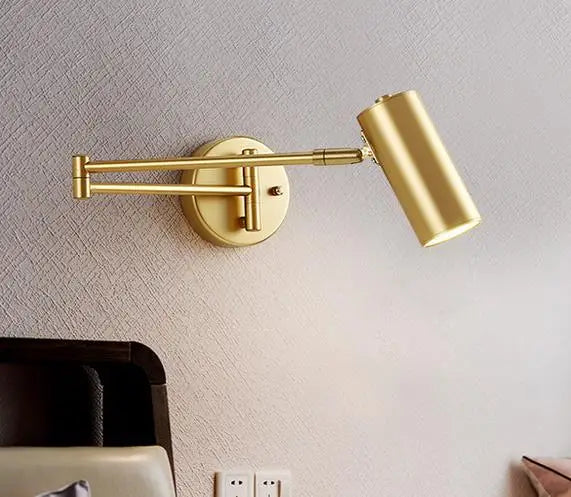 Modern Adjustable Swing Long Arm LED Wall Lamps Touch Sensor Internal Wall Washer Household Bedside Switch Decor Sconce Lights