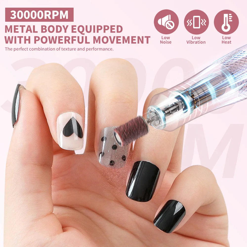 Portable Professional 35000rpm Pen Type Electric Nail Polisher Easy Carry Dead Skin Removal Manicure Sanding Tool