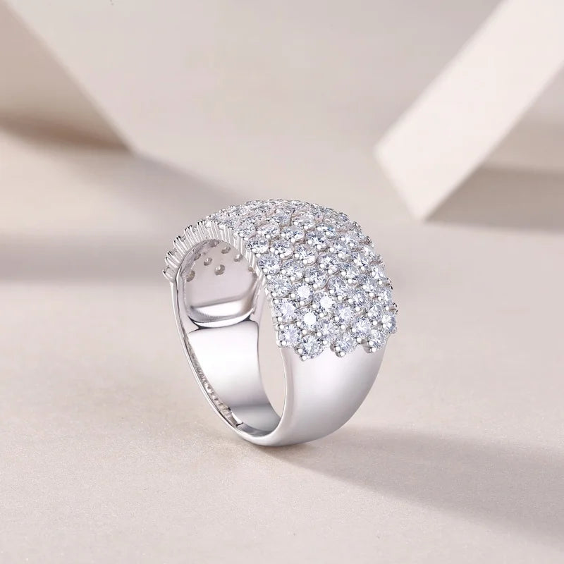 New Design Custom 925 Sterling Silver Moissanite Diamond Engagement Wedding Rings for Women Fashion Fine Jewelry
