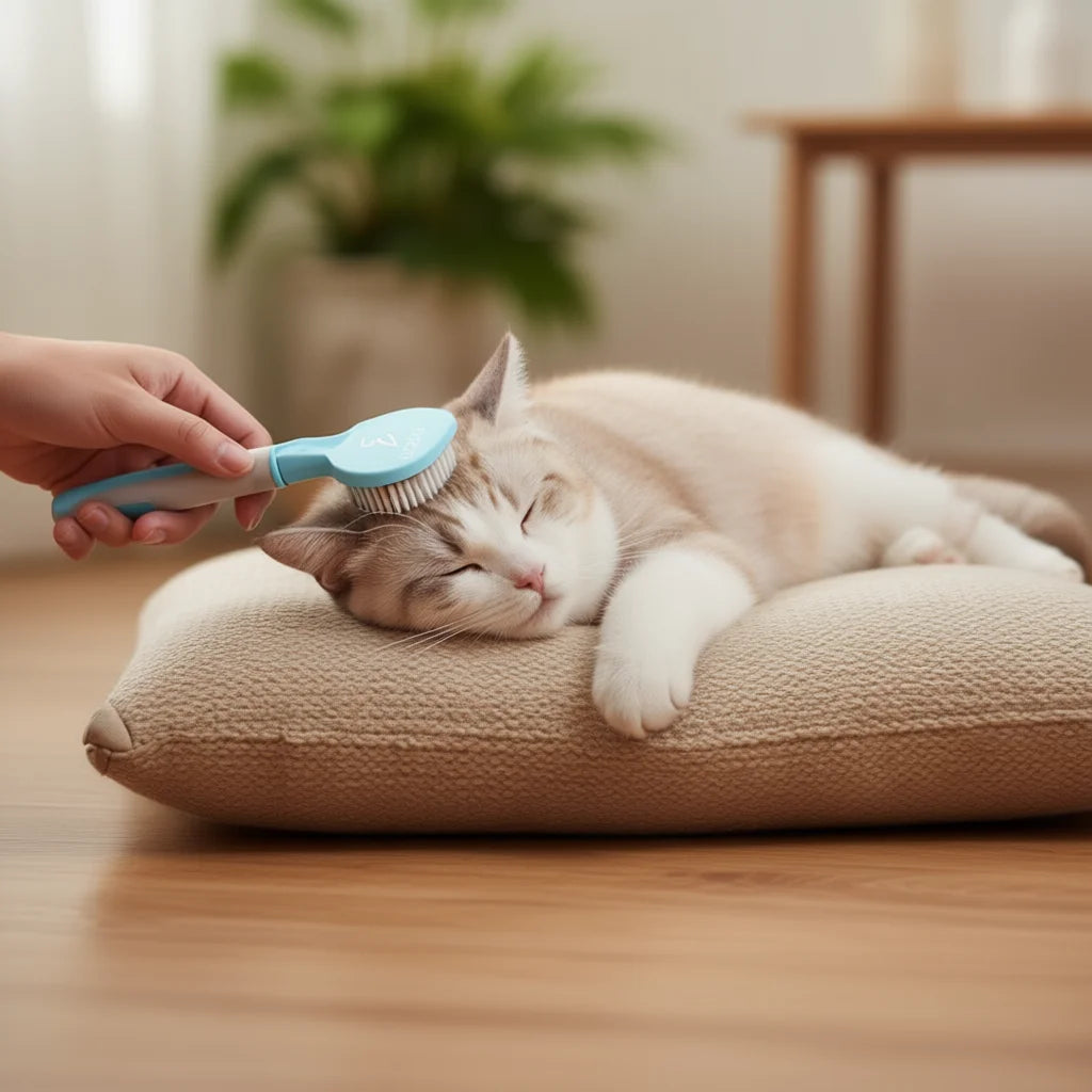 Self-Cleaning Simple Style Pet Massage Comb for Cats by ELEGATE Gentle Grooming Tool Plastic Design Model MAS.07.5 Made Mexico