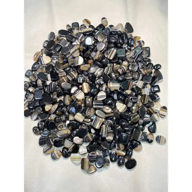Wholesale Premium Quality Natural Black Banded Agate Cabochon Loose Gemstone Jewelry Light Effect Third Party Certified 20-45mm