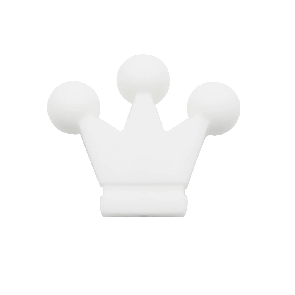Cute-idea 10pc mini Crown BPA Free Silicone Beads Baby Teether Chew sensory Craft Chain For Pendant Food Grade Baby Teething Toy