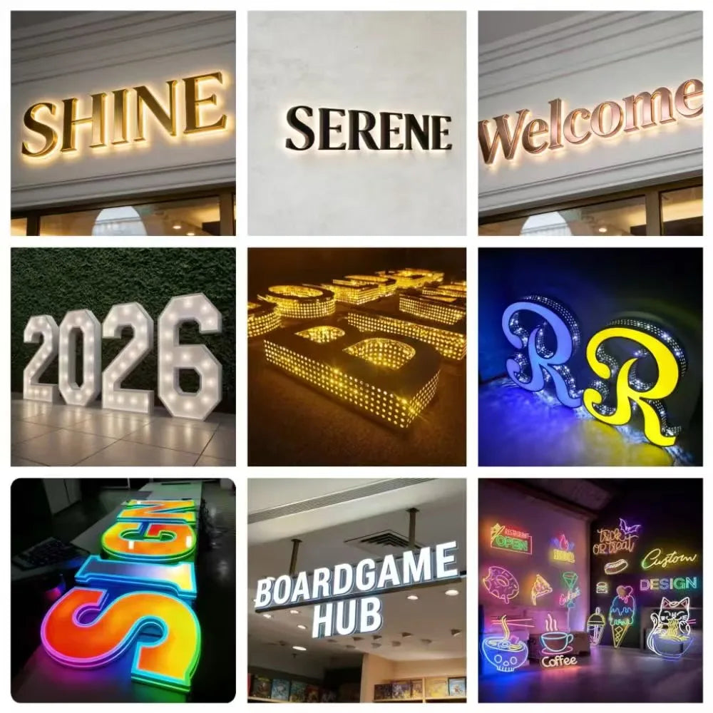 Factory Direct Sales Stainless Steel LED Metal Luminous Font Illuminated Letters 3D Logo Billboard Shops Wedding Schools Plug DC