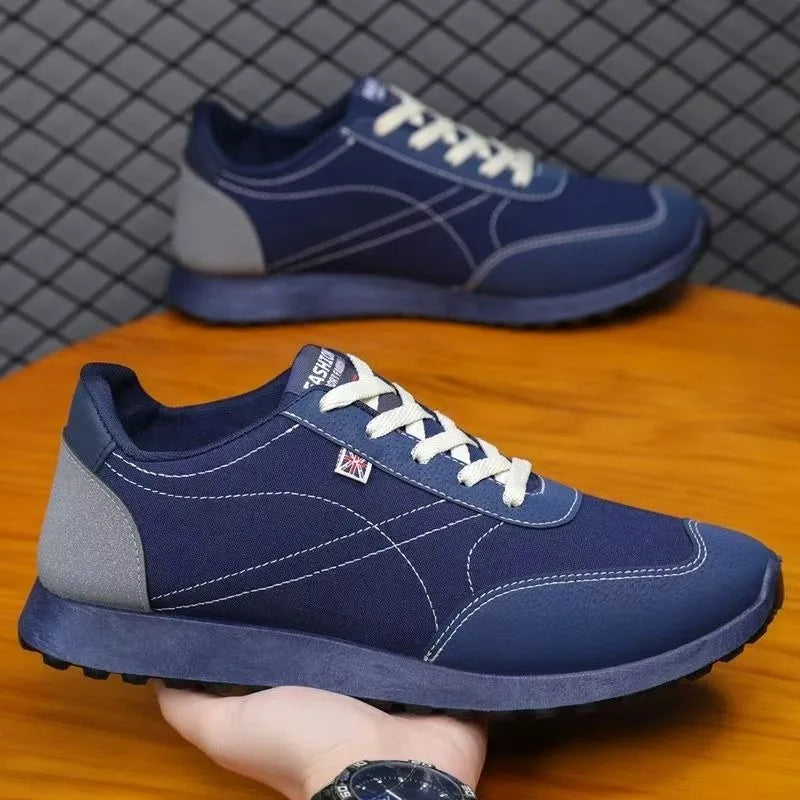 PONERAIT Men's Retro Breathable Canvas Sports Shoes Spring Summer Autumn Outdoor Hiking Walking Jogging Sneakers Mesh Composite