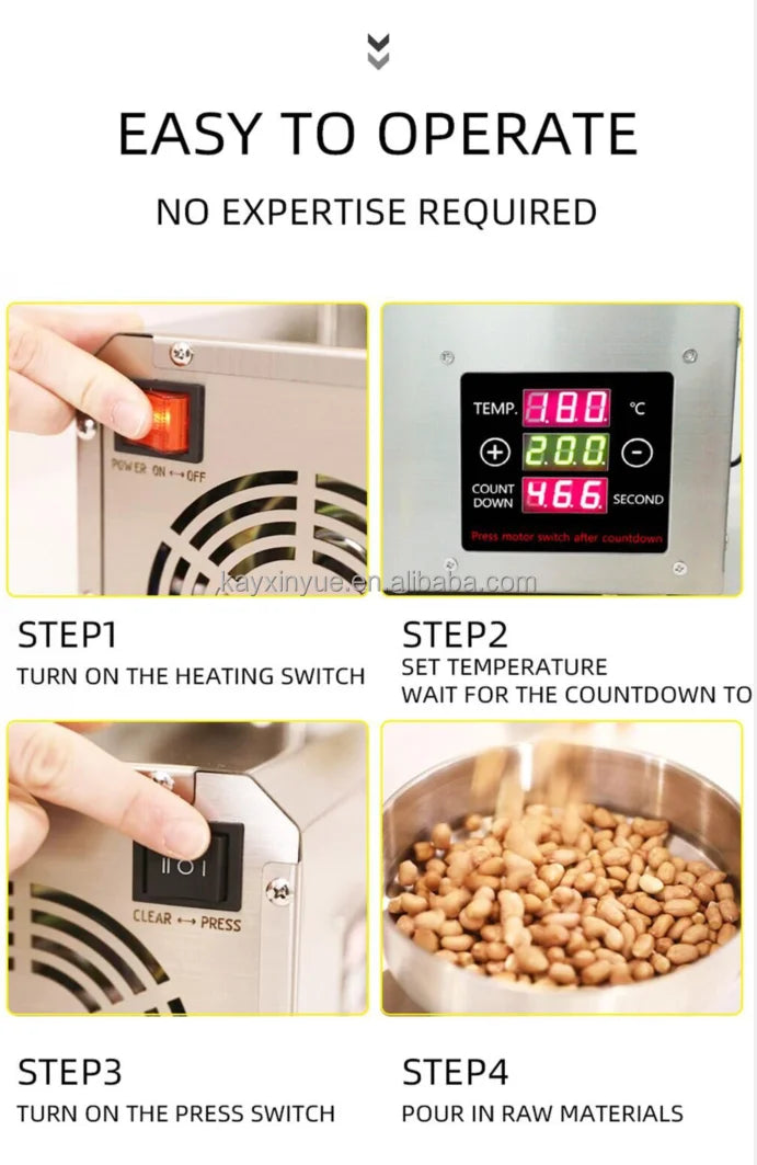 Automatic Home Use Cold Press Oil Machine Coconut Oil Extractor Automatic Grade for Olive Sesame Oil for Cooking Edible Purpose